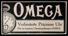 Alte Werbung Reklame 1901 OMEGA Verbreiteste Präzisions-Uhr