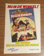 Seltene Werbung Chip & Chap – Die Ritter des Rechts - Rescue Rangers Comic 1992