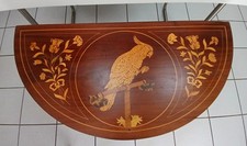 antiker Biedermeier Halbrund - Spiel - Tisch mit Intarsien - Liefern mögl -B254