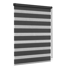 Doppelrollo Duo Klemmfix ohne Bohren Fensterrollo Zebrarollo Duorollo Schwarz