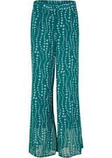 Elegante Chiffon Palazzo-Hose Normal Gr. 44 Petrol Weiß Damen-Hose Pants Neu*