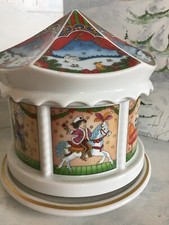 Hutschenreuther 🎄 Weihnacht 🎄Spieluhr Karussell  Pferd Rentier Flugzeug 🎄 Rar