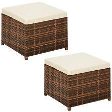 Zwei Poly Rattan Aluminium Sitzhocker Rattanmöbel Stühle 2er Set B-Ware
