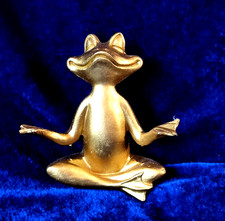 1 x Yoga  FROSCH  Meditation Skulptur 10cm  Robust  Wetterfest