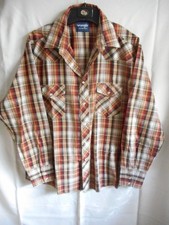 WRANGLER Vintage Westernkaroshirt Braun, XL