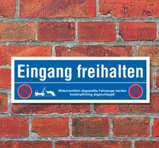 Schild Eingang freihalten