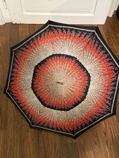 Knirps 2000 Regenschirm Vintage Retro Rot Schwarz Beige Muster