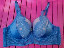 Hunkemöller LONGLINE BH, SATIN, blau,gr  80 C