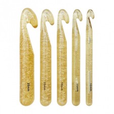 XXL Jumbo Wollhäkelnadel 12 15 18 20 25mm Häkelnadel Champagner Goldglitter groß