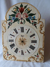 URGOS ZIFFERNBLATT 34 X 25 - 60 - 70 JAHRE IN KREM MIT BLUMEN-WANDUHR-STANDUHR