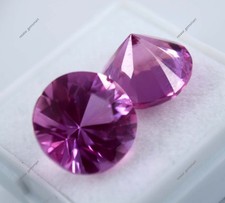 Loses Paar ROSA Saphir, NATÜRLICHER Edelstein, 16 Karat, Rundschliff,...