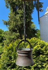 Kupfer Blumenampel Pflanz-Topf-Kübel Retro mit Henkel Kette