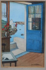 Vintage Gemälde - Die blaue