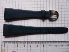 18 mm Clip Uhrarmband Rios auch für feste Stege Damenuhr Armband Leder Blau