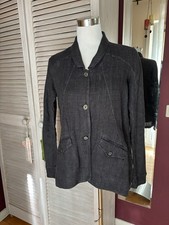 Transit Par Such Tandem Blazer Leinen Gr. 2 36/38 Anthrazit Jacke Rundholz