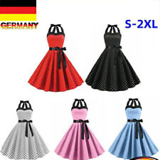 Damen 50 60er Hepburn Partykleid Rockabilly Petticoat Abend Vintage Swing Kleid