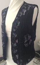 Pailletten Weste Jacke Seide