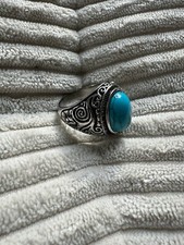 Indianerschmuck Ring Silber Edelstein Türkis wie neu Größe 12