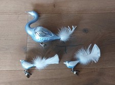 1  Glas Schwan u. 2 Glas Vögel ⭐außergewöhnlicher Christbaumschmuck