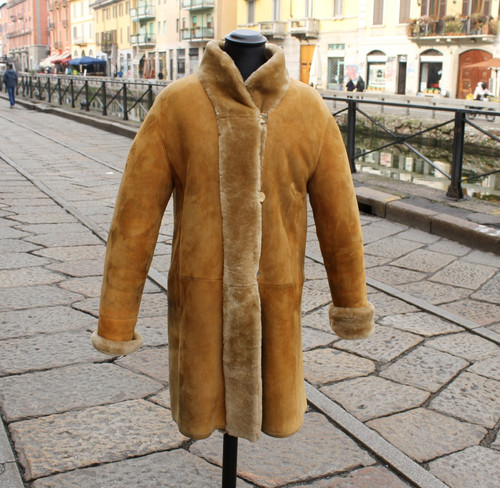 Lammfellmantel shearling beige - lammfellmantel,