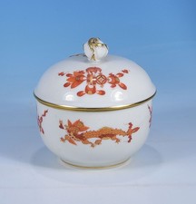 Meissen "Reicher Drache korallerot" kl. Zuckerdose (kl. Herstellungsfehler)