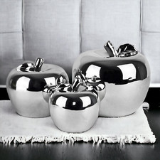 Deko Äpfel Chrom Keramik