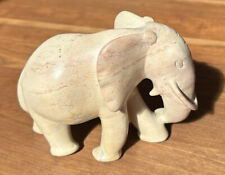 Elefant Elephant Figur Speckstein- Sammelfigur - beige rötlich - groß