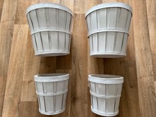 IKEA KALASA Übertopf, Pflanzentopf, Blumenkübel, 2x24cm / 2x17cm, weiß, Holz