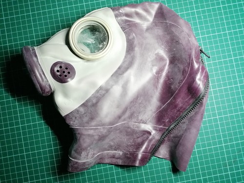 Latex gasmaske gp5 - gasmaske, sviolett