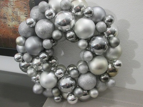 Weihnachtskranz silber ø35 - silber,