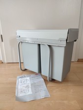 Wesco Double Boy Deluxe Mülleimer f. Küche Mülltrennsystem - Alugrau, 2x15L 