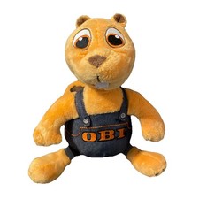 Obi Hörnchen Biber mit Latzhose Baumarkt Plüschtier Kuscheltier ca. 30 cm