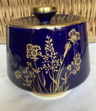 Lindner Kueps Bavaria Porzellan Bonboniere Echt Kobalt mit Gold