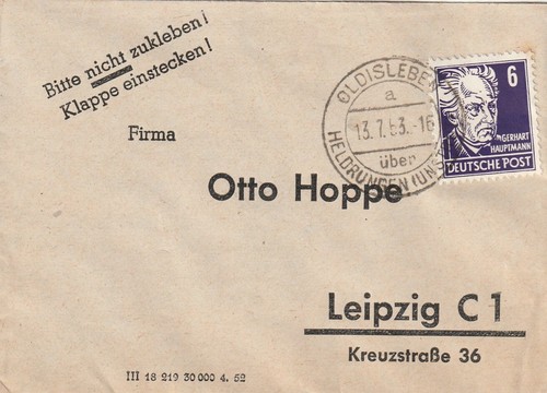 Ddr drucksache poststelle - ddr,, ab