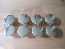 8 Möbelgriffe aus Metall, vermessingt, rund, 40 mm Durchmesser