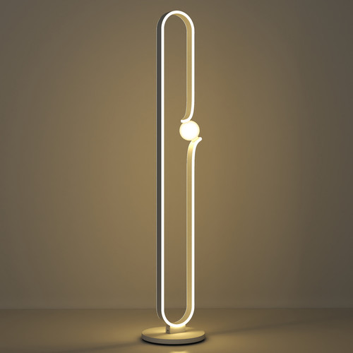 Stehlampe weiß 145cm - , metall