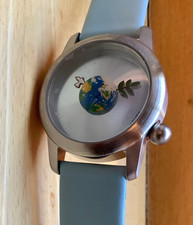 EARTH HOUR PEACE FRIEDEN ARMBANDUHR - RARITÄT  FILIGRAN AKTEO NOMEUHR