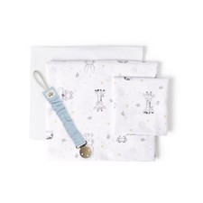 Baumwollbettgarnitur für Koala Kinderbetten weiß-blau mit Schnullerhalter von...