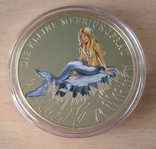 Medaille Die kleine Meerjungfrau vergoldet Deutschlands beliebteste Märchen 2022