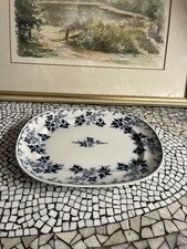 Antike Villeroy Boch Mettlach Elbe Servierplatte Maße 32 x 25,5 cm 19 Jhd