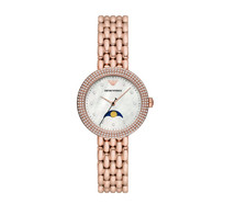 Emporio Armani AR11462 Damenuhr Quartz Rosegold Moonphase Wasserdicht Armbanduhr