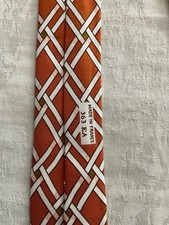 Original Hermès Krawatte in orange, Ungetragen