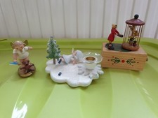 Erzgebirge Volkskunst Engel, Schneeflöckchen, Spieluhr