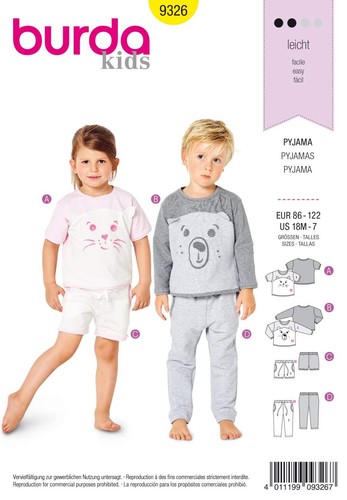 Schnittmuster burda 9326 - schnittmuster,
