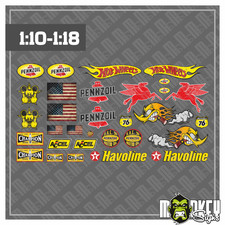 30teilig. RC Pennzoil US Car Aufkleber Set 1:10-1:18 Sticker pass. für Modellbau