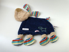 Sigikid Hund blau bunt Frottee 49438 Knisterfolie Schmusetuch Kuscheltuch (T232)