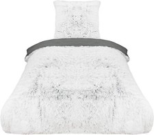 Bettdecke extra flauschig kuschelige Bettwäsche in 80x80 cm + 135x200 cm in Weiß