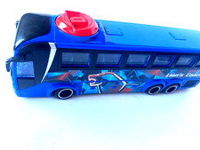 Bus blau Kinderspielzeug bewegliche Vorderräder durch roten Drehschalter KIN1010