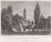Göttingen Weender Tor Original Stahlstich Hablitschek 1840