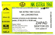 Ticket CRO NK Istra 1961 Pula